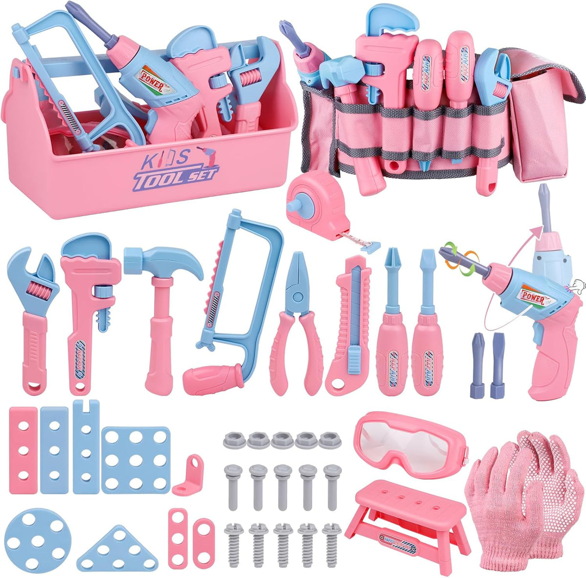 Constructive Kids STEM Building Tool Set Pink Edition – Smart Kids Planet