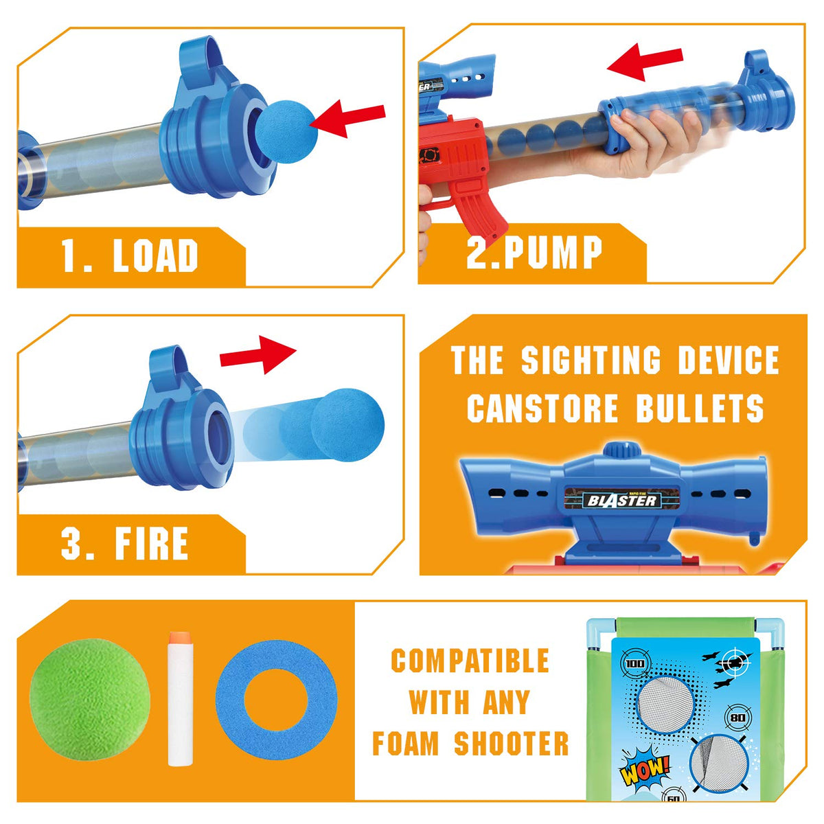 Gamie Shooting Competition Game for Kids - Includes 3 Toy Guns, 100 Ru ·  Art Creativity