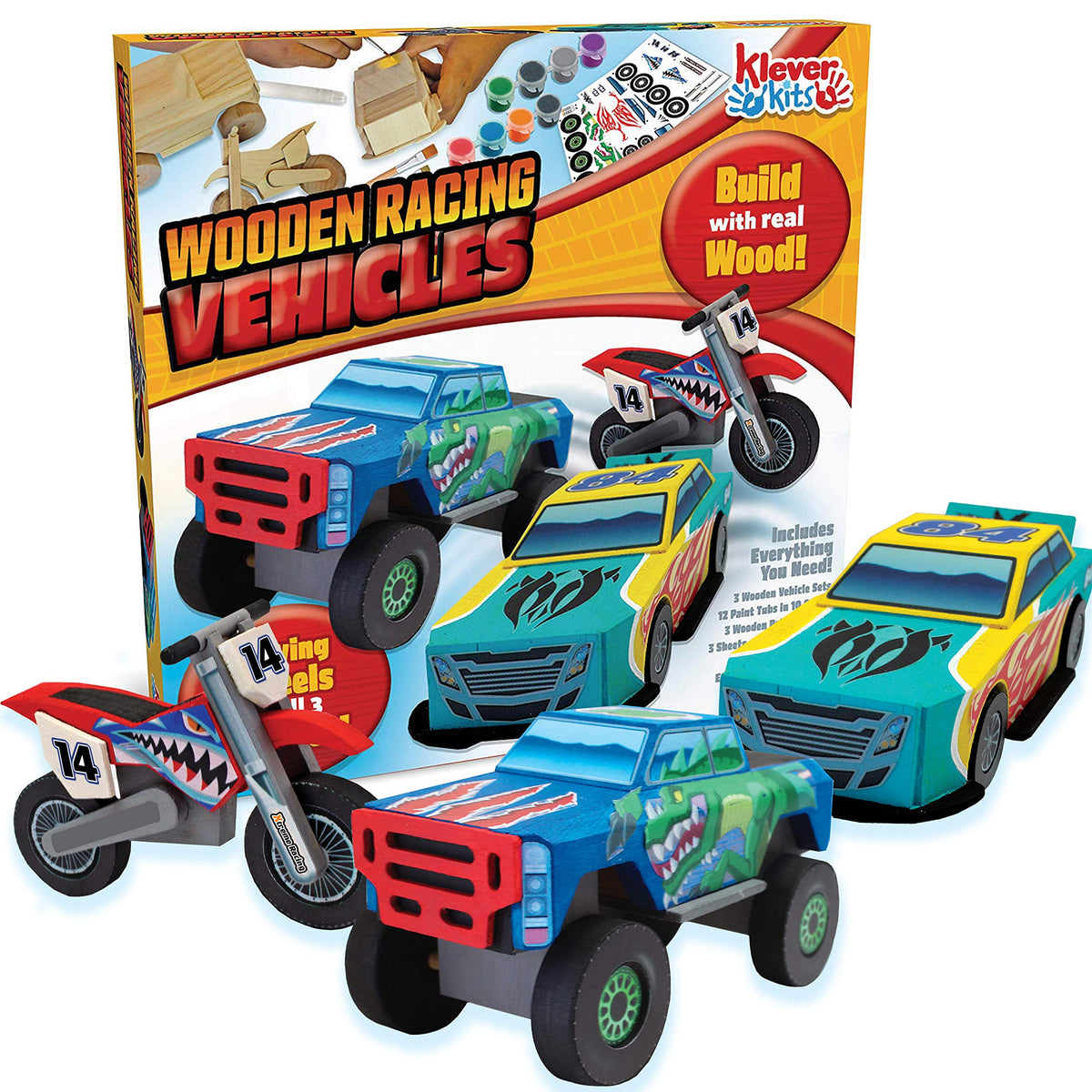 Colourful Wooden Racing Vehicles – Smart Kids Planet