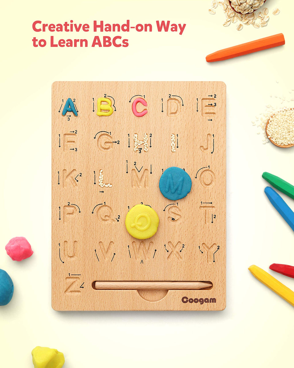 Wooden Tracing Boards for Kids: Ideal Christmas Gifts for Montessori and  Nursery, ABC Alphabet Letters Tracing Board Cursive & Lowercase 