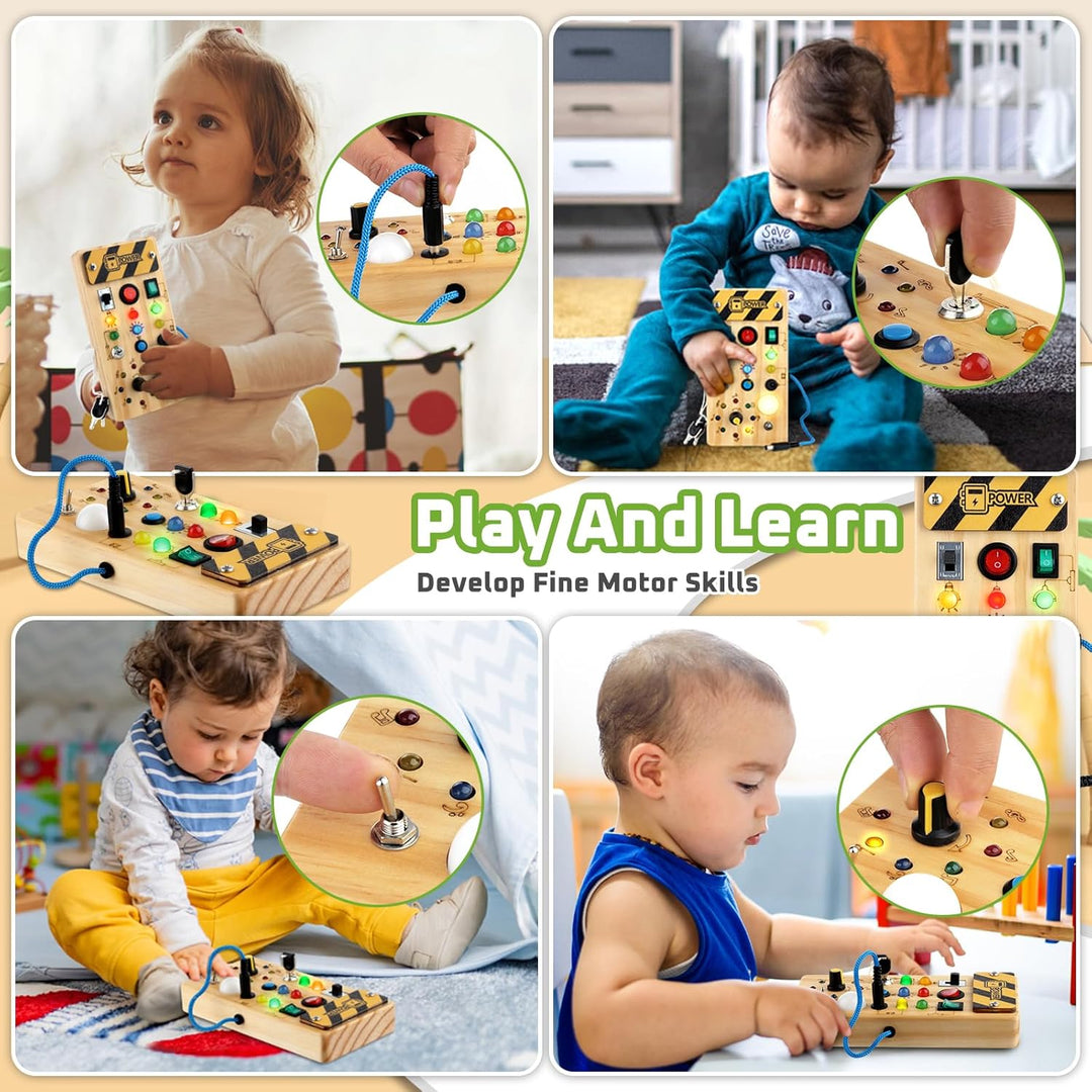 Lampe LED 3 Couleurs Avec Bouton - Accessoire Pour Busy Board Montessori - Jouet Sensoriel Et Éducatif