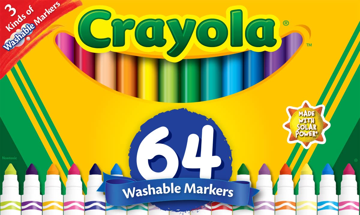 Crayola 64ct Washable Marker, Gel, Window & Board Markers Set – Smart Kids  Planet