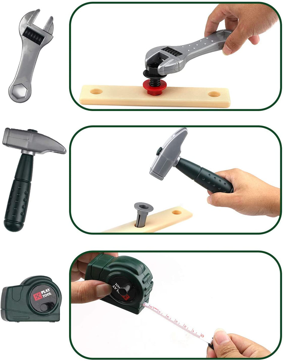 Toy Power Tools Junior STEM Kit | Realistic Electric Drill & Screwdriver Set with Case for Toddler Boys & Girls Age 3+