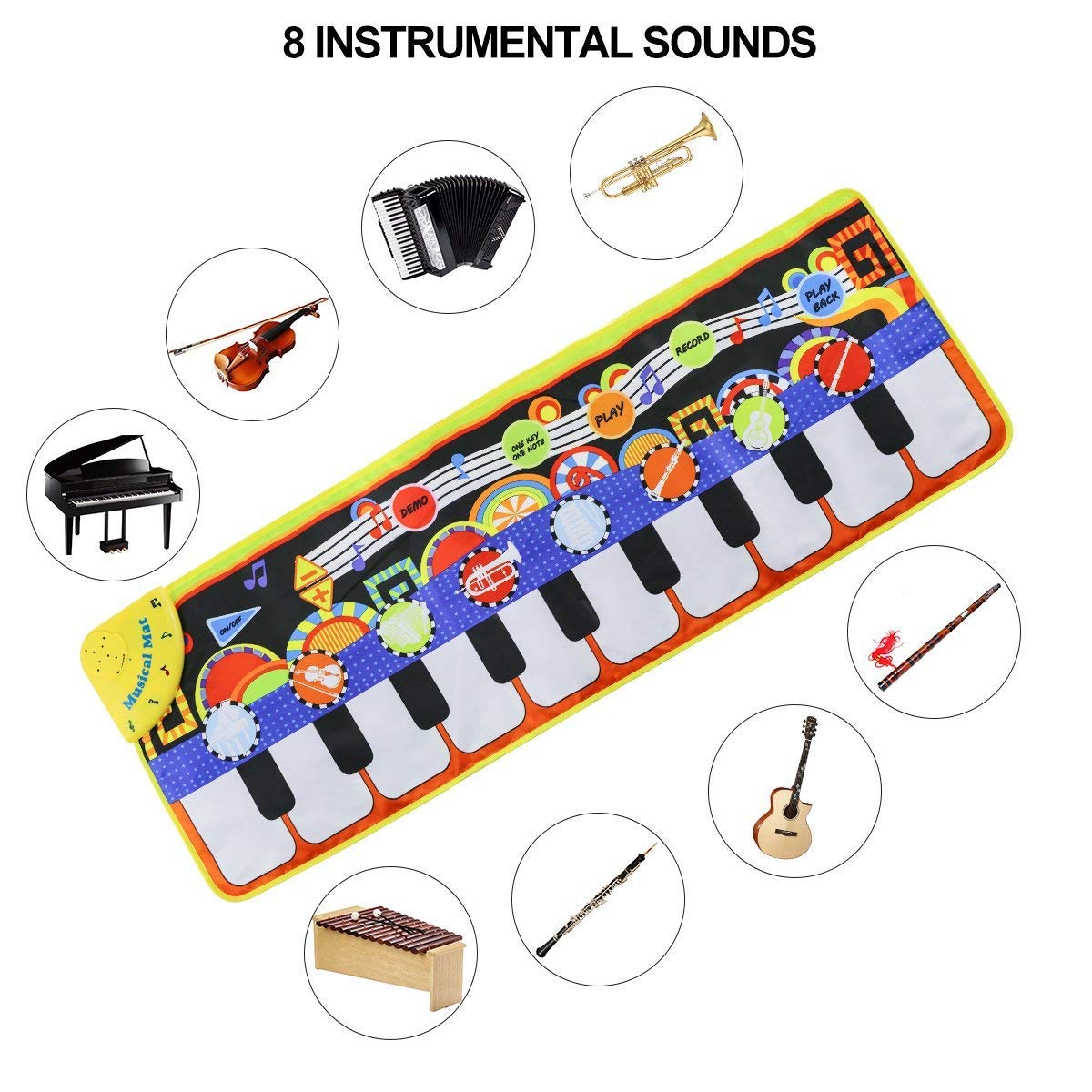 Mat Musical Panel Piano Music Mat for Kids - 8 in 1 Musical Dance Mat | Ages 2+ – Smart ...