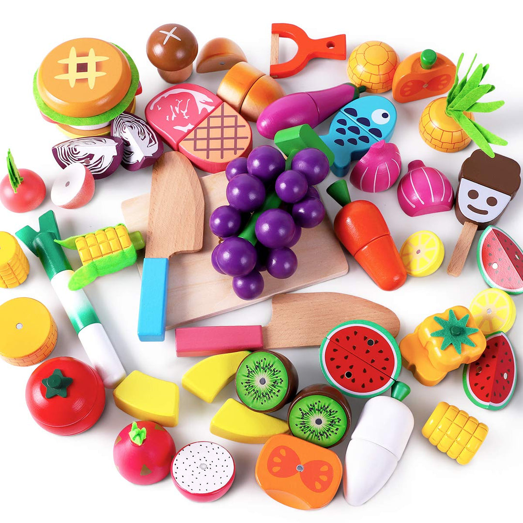 23pcs/set Plastic Fruit Vegetables Cutting Toy Early Development And Education T