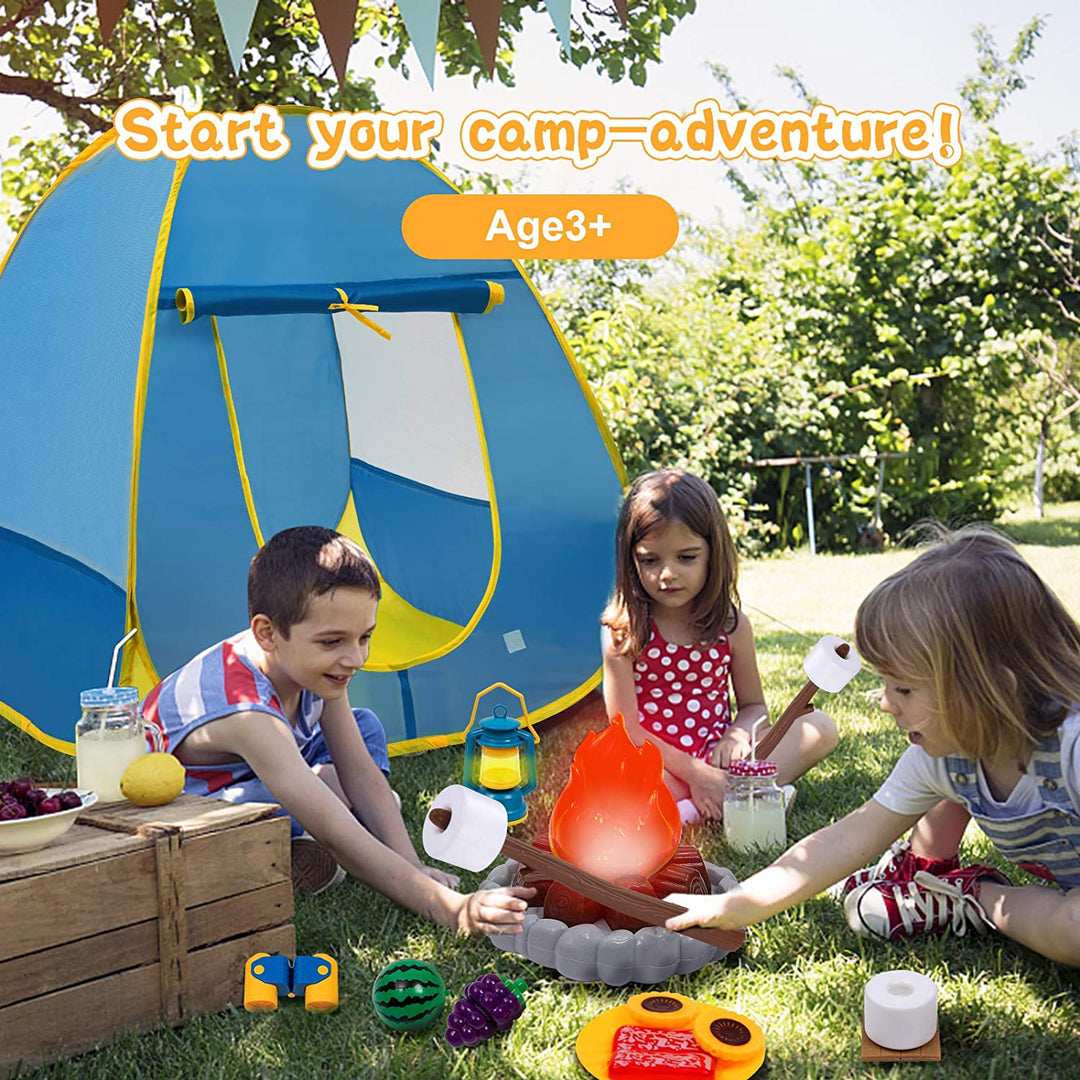 Mitcien Kids Camping Play Tent With Toy Campfiremarshmallowfruits To