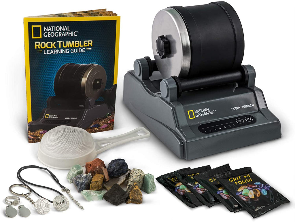 Rock Tumbler Kit,Turns Rough Rocks Into Beautiful Gems,with Button