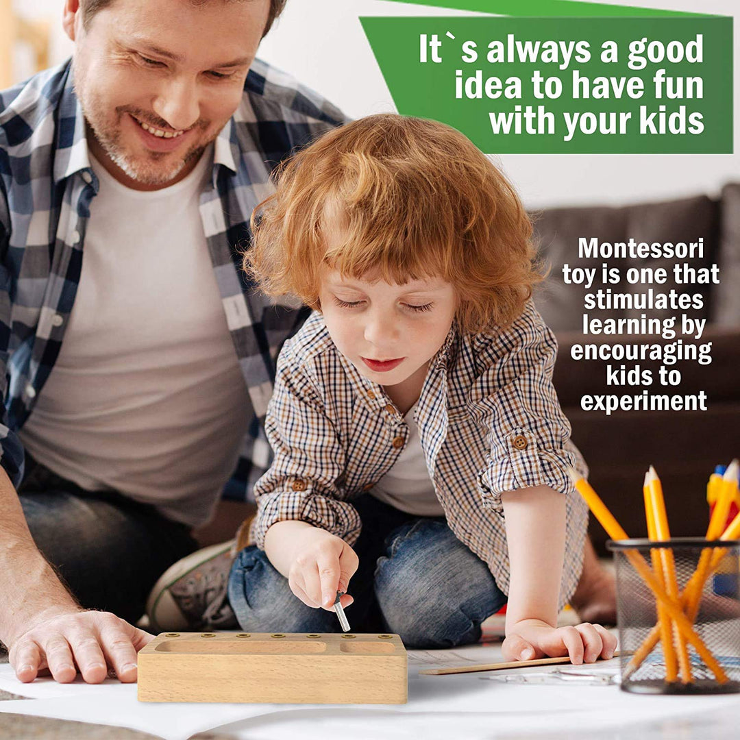 Montessori Dinosaur Nuts & Bolts Board - Wooden Screwdriver Toy For Toddlers 3-5 Years Old